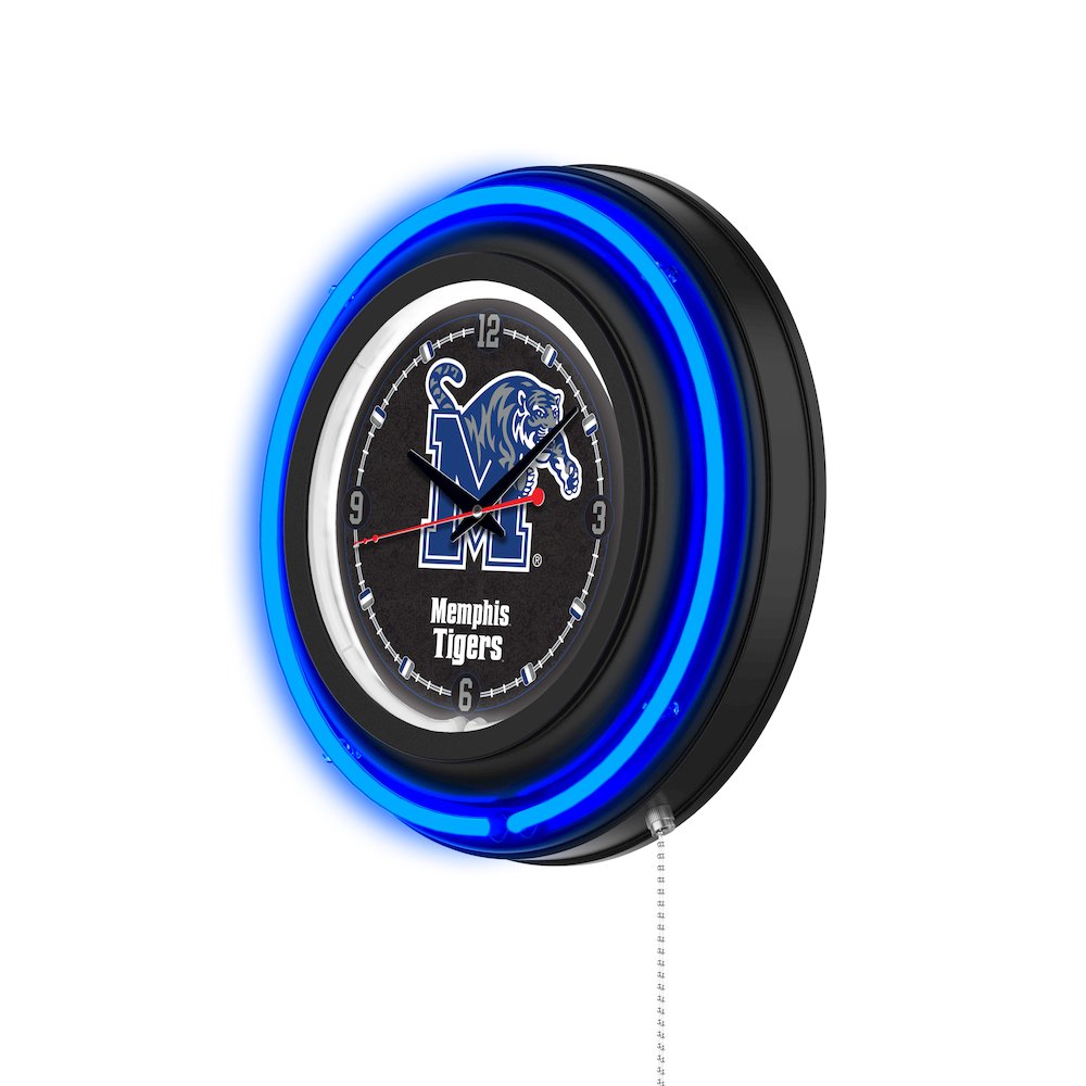University of Memphis 15" Double Neon Wall Clock. Picture 2
