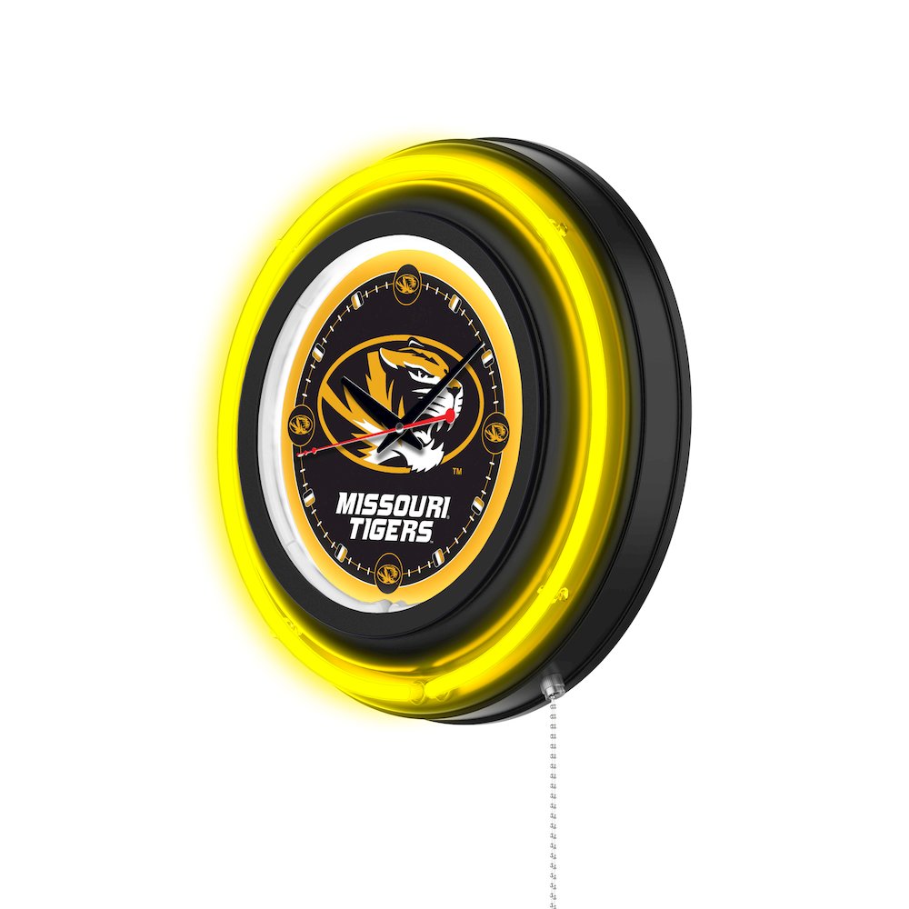 University of Missouri 15" Double Neon Wall Clock. Picture 2