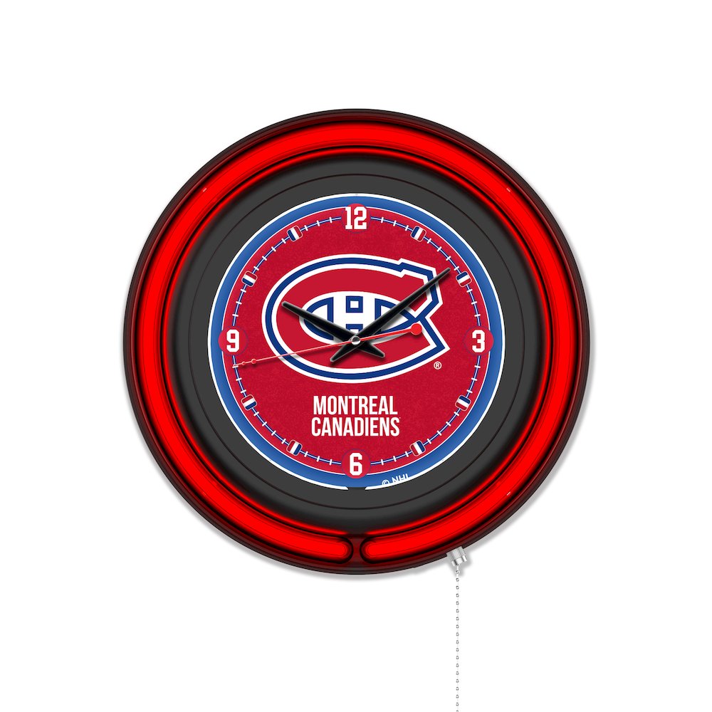 Montreal Canadiens 15" Double Neon Wall Clock. Picture 1