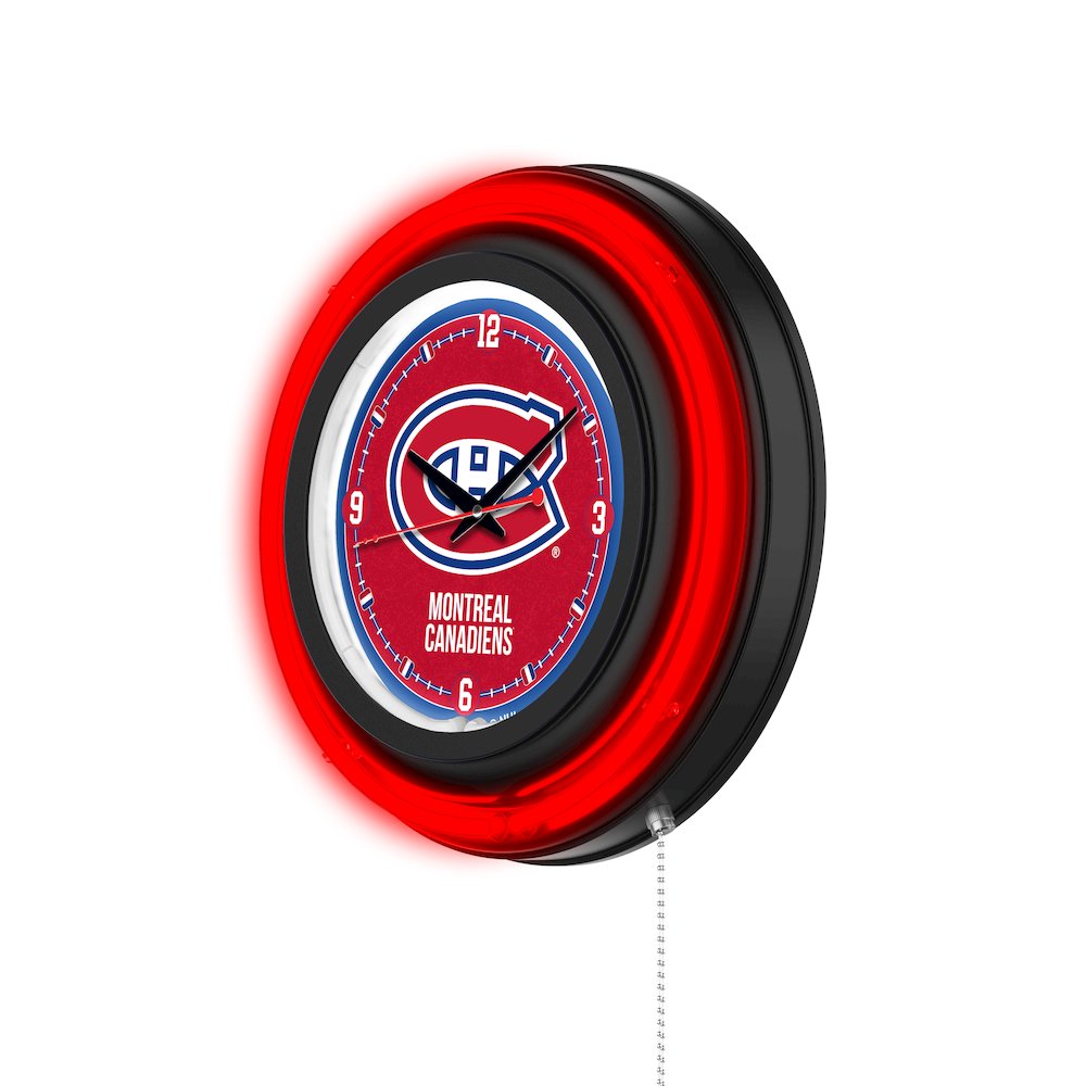 Montreal Canadiens 15" Double Neon Wall Clock. Picture 2