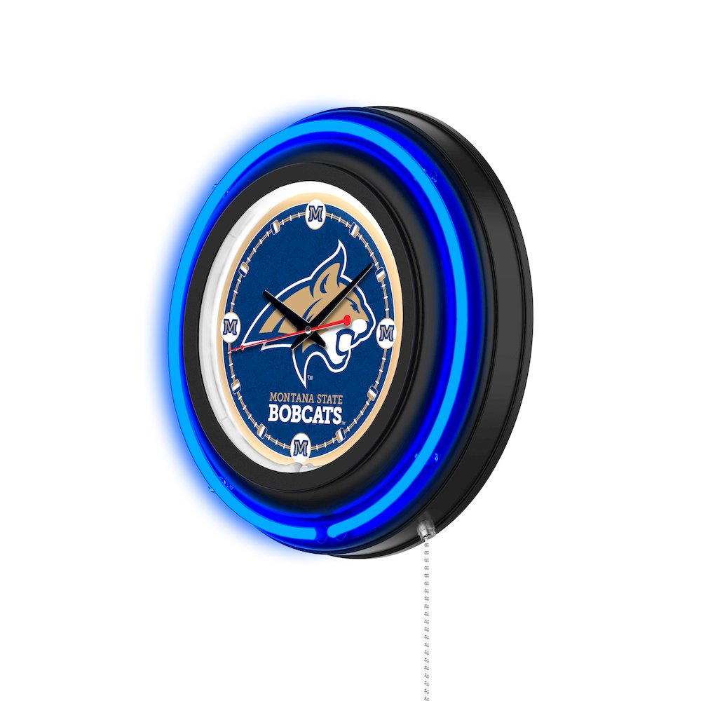 Montana State University 15" Double Neon Wall Clock. Picture 2