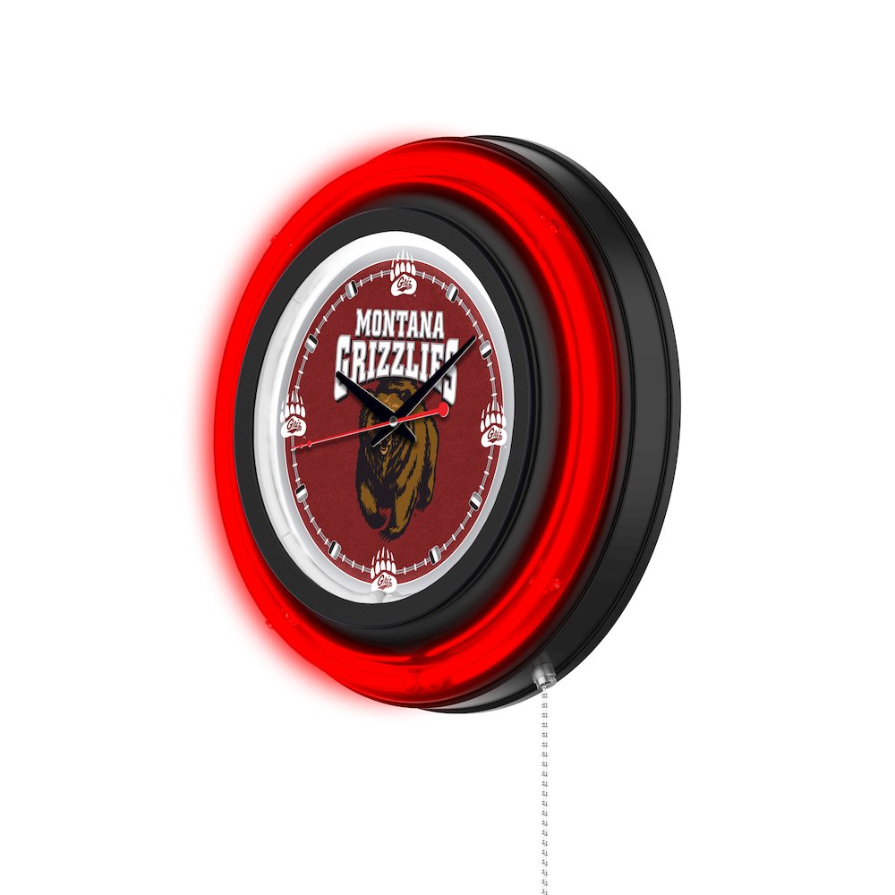 University of Montana 15" Double Neon Wall Clock. Picture 2