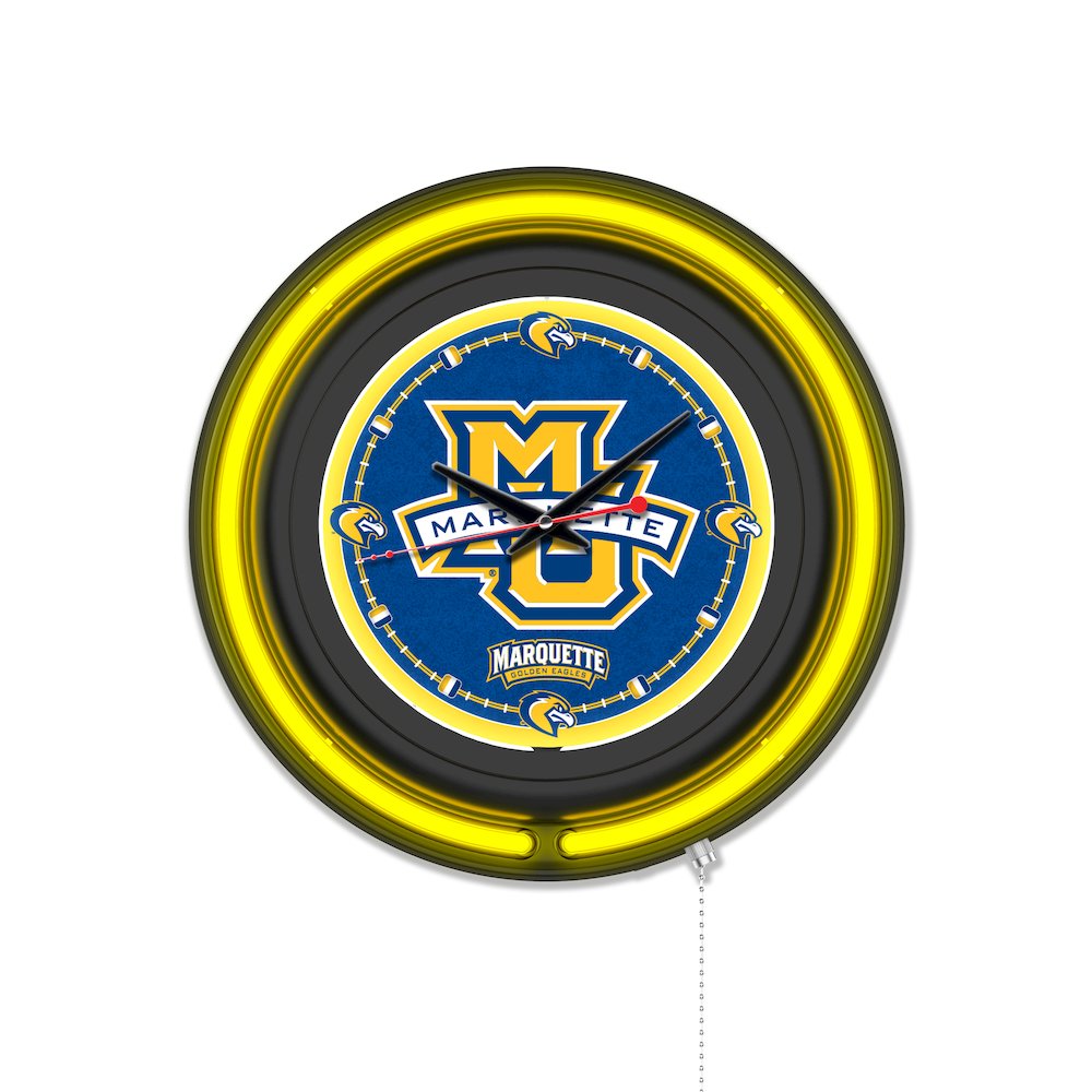 Marquette University 15" Double Neon Wall Clock. Picture 1