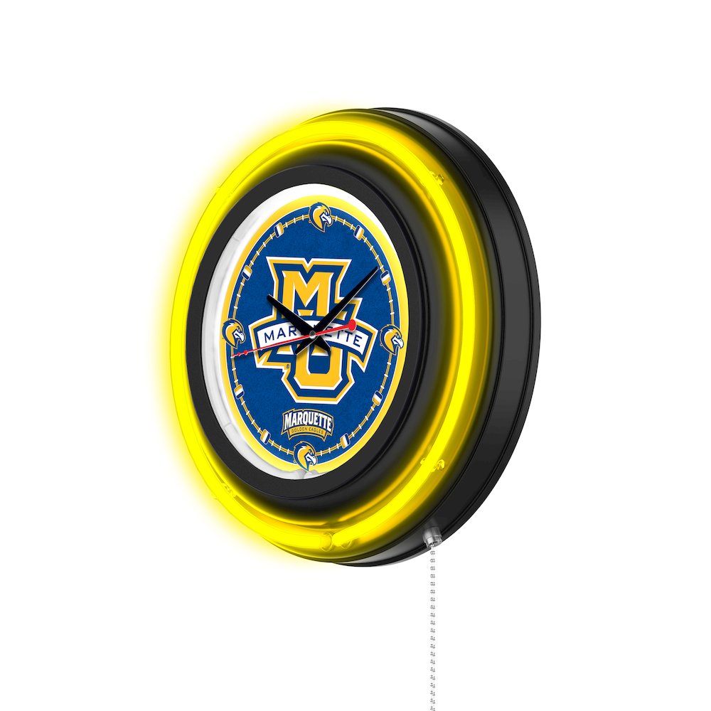 Marquette University 15" Double Neon Wall Clock. Picture 2