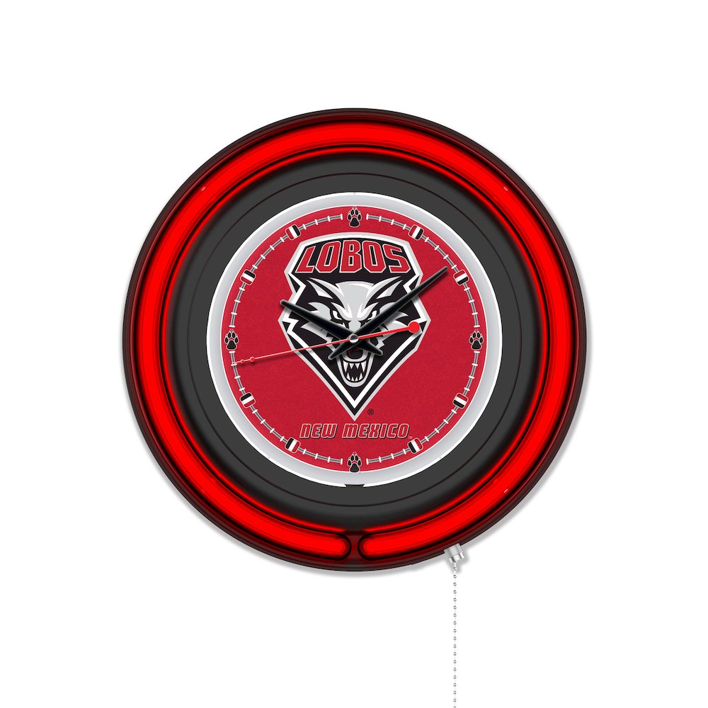 University of New Mexico 15" Double Neon Wall Clock. Picture 1
