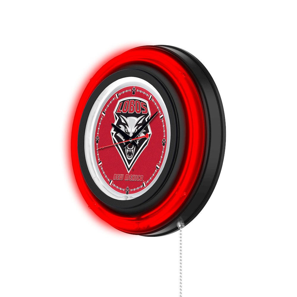 University of New Mexico 15" Double Neon Wall Clock. Picture 2