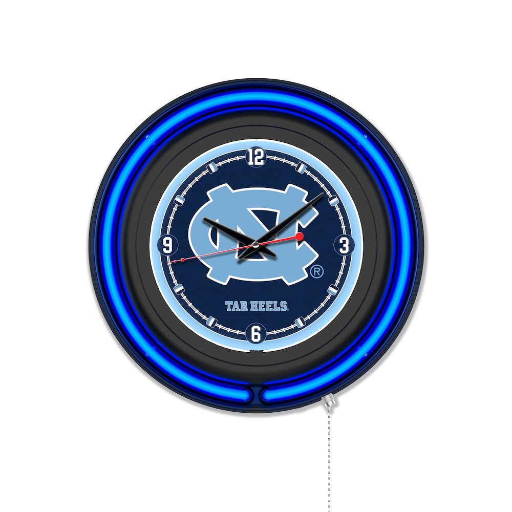 University of North Carolina 15" Double Neon Wall Clock. Picture 1