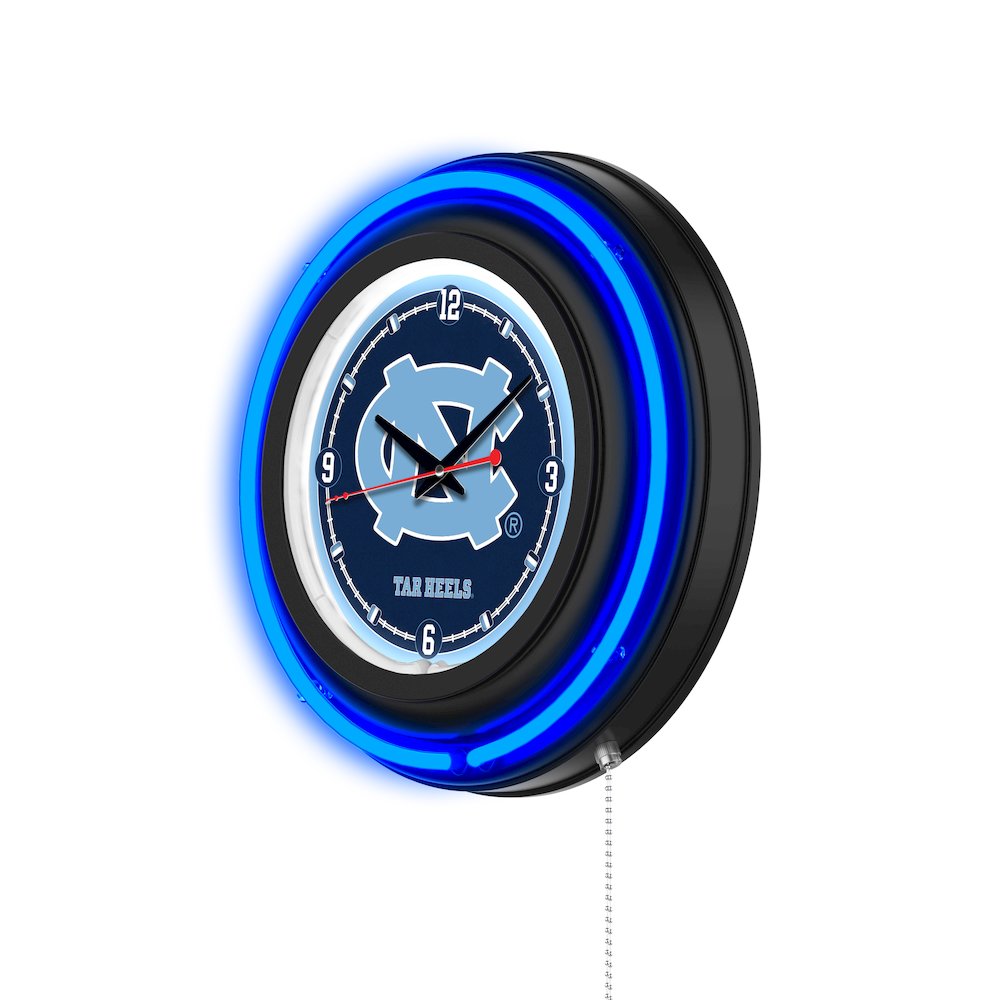 University of North Carolina 15" Double Neon Wall Clock. Picture 2
