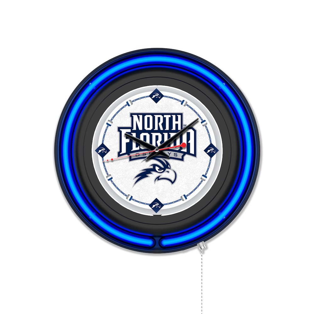 University of North Florida 15" Double Neon Wall Clock. Picture 1