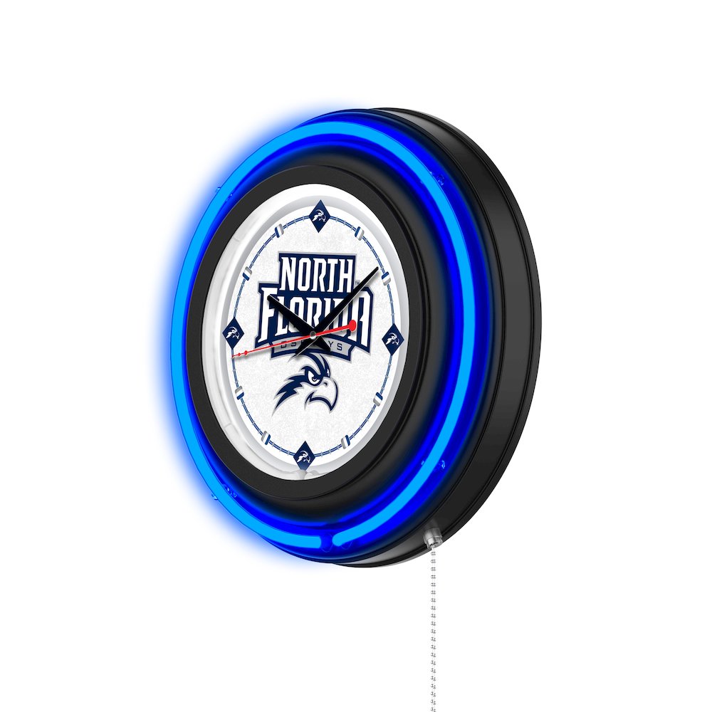 University of North Florida 15" Double Neon Wall Clock. Picture 2