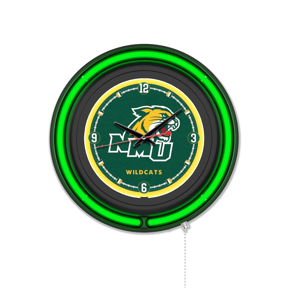 Northern Michigan University 15" Double Neon Wall Clock. Picture 1