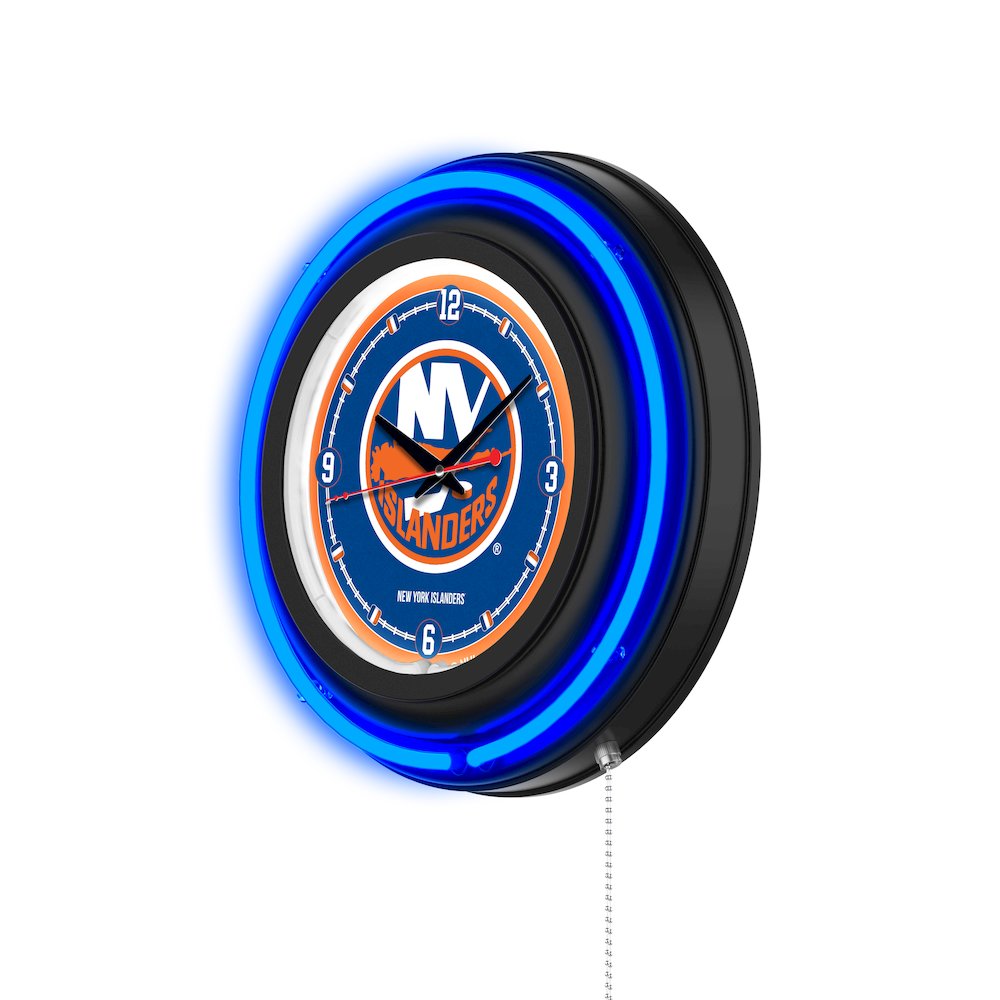 New York Islanders 15" Double Neon Wall Clock. Picture 2