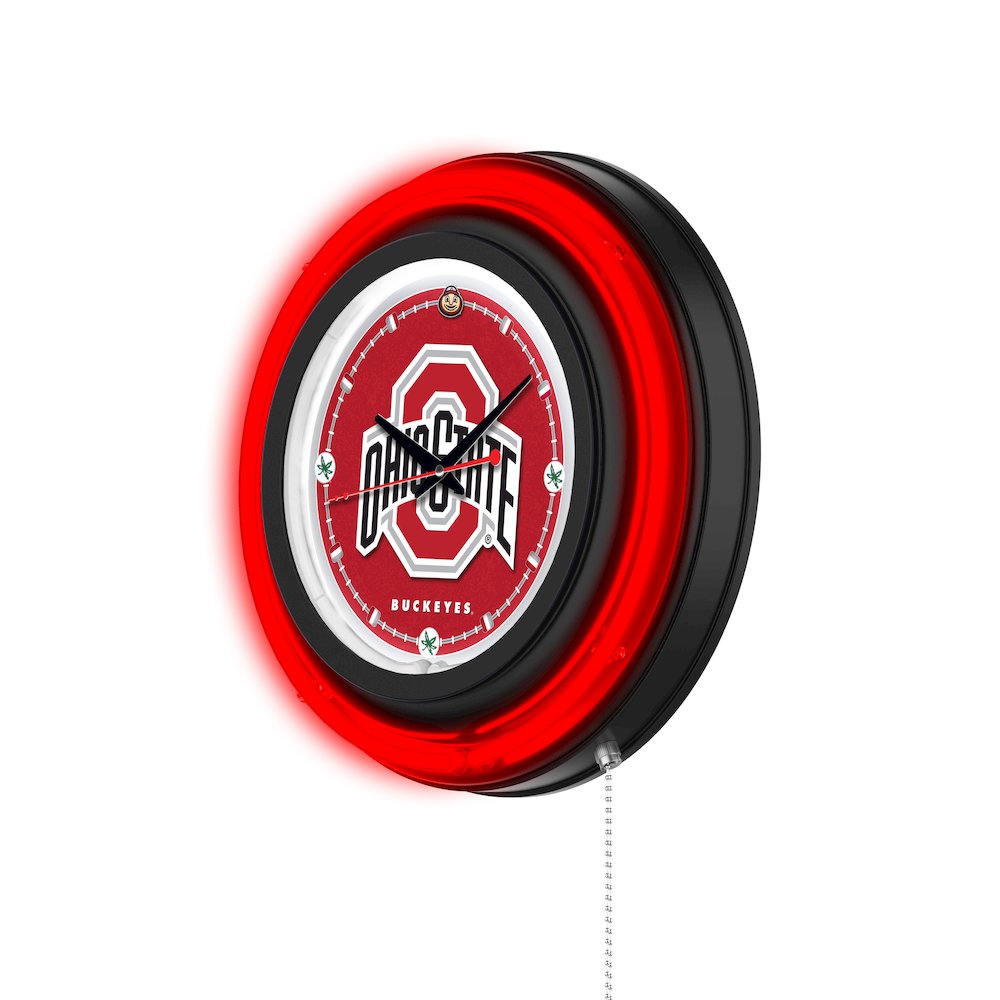 Ohio State University 15" Double Neon Wall Clock. Picture 2