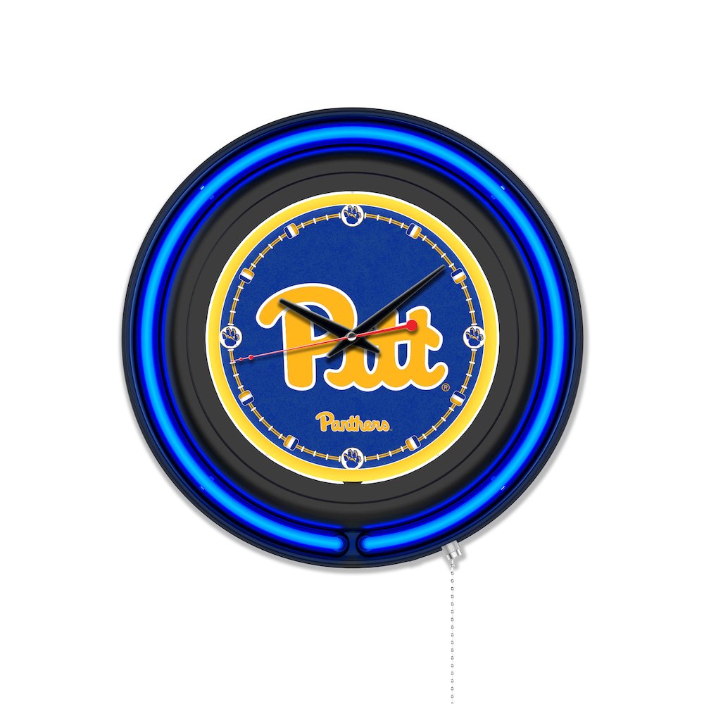 University of Pittsburgh 15" Double Neon Wall Clock. Picture 1