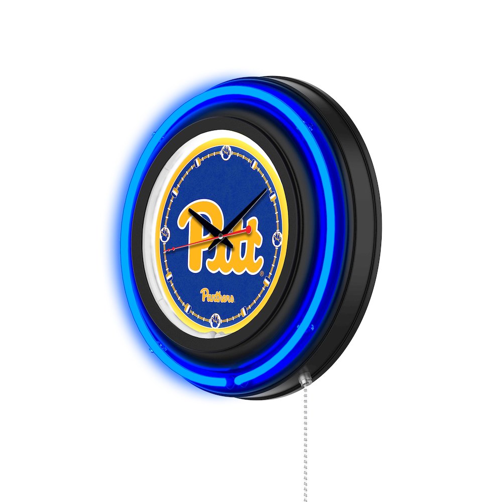 University of Pittsburgh 15" Double Neon Wall Clock. Picture 2