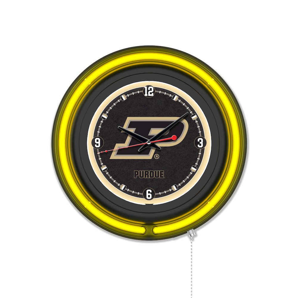 Purdue  15" Double Neon Wall Clock. Picture 1