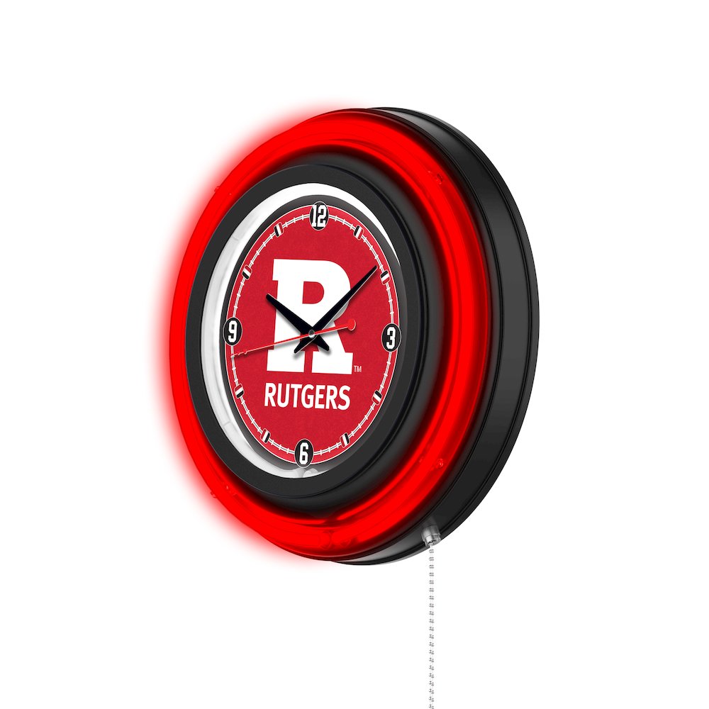 Rutgers 15" Double Neon Wall Clock. Picture 2