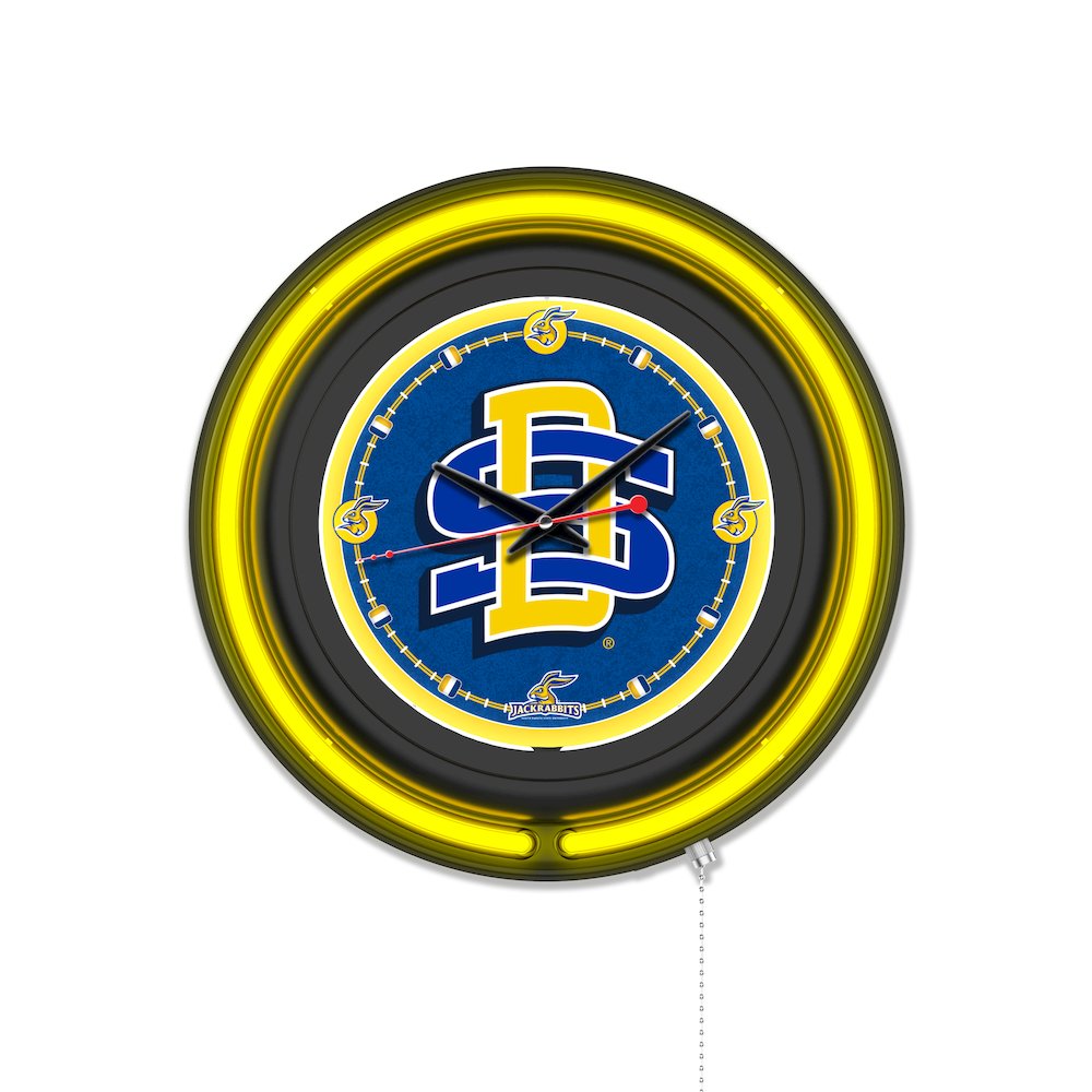 South Dakota State University 15" Double Neon Wall Clock. Picture 1