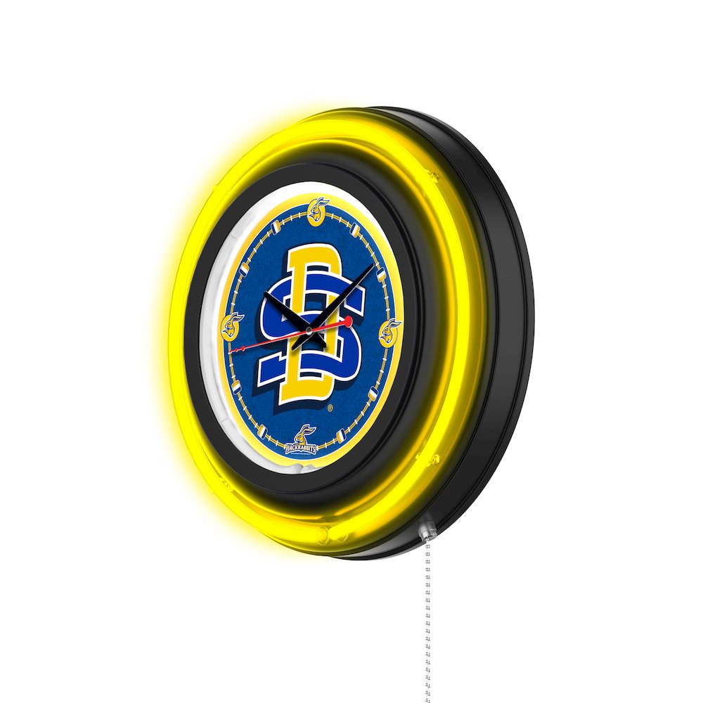 South Dakota State University 15" Double Neon Wall Clock. Picture 2