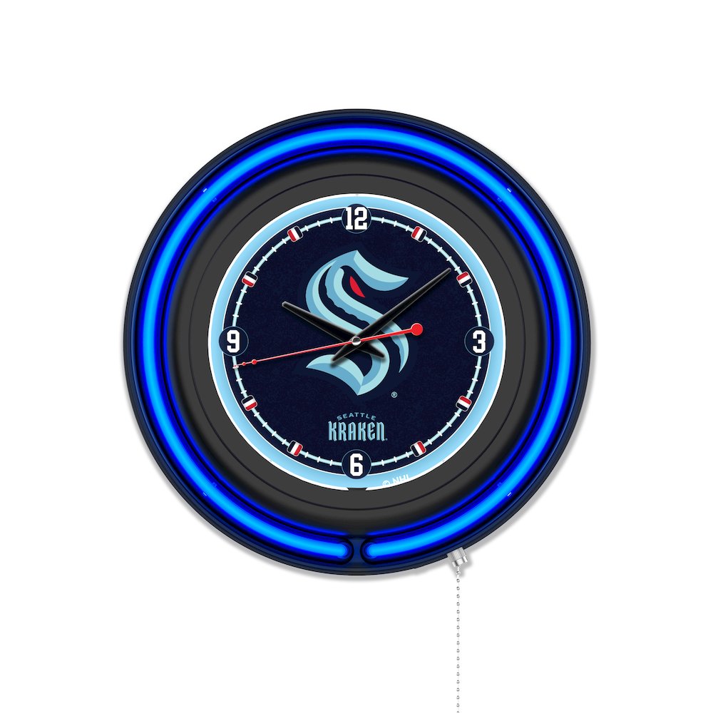 Seattle Kraken 15" Double Neon Wall Clock. Picture 1