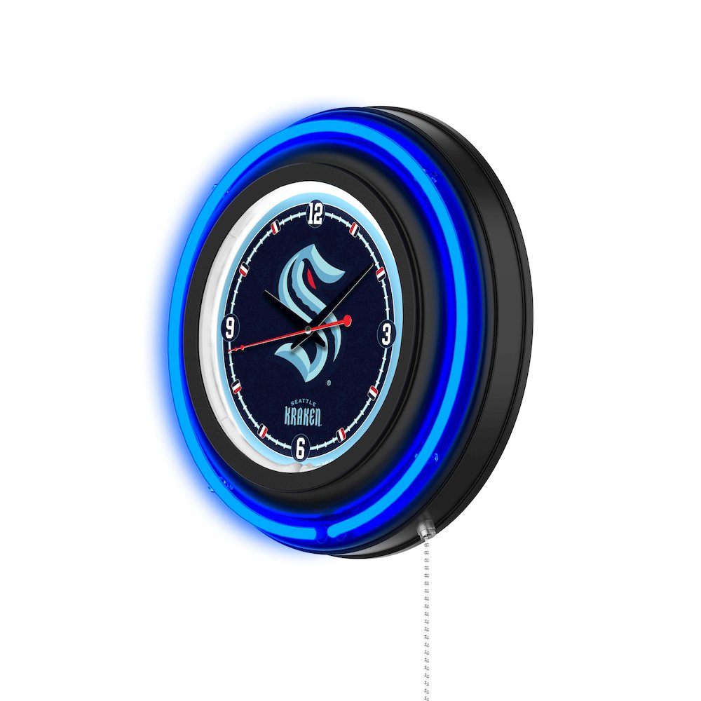 Seattle Kraken 15" Double Neon Wall Clock. Picture 2