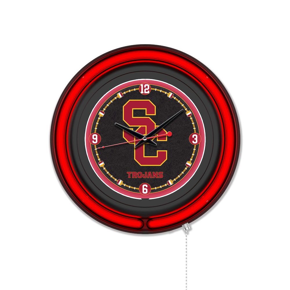 University of Southern California 15" Double Neon Wall Clock. Picture 1