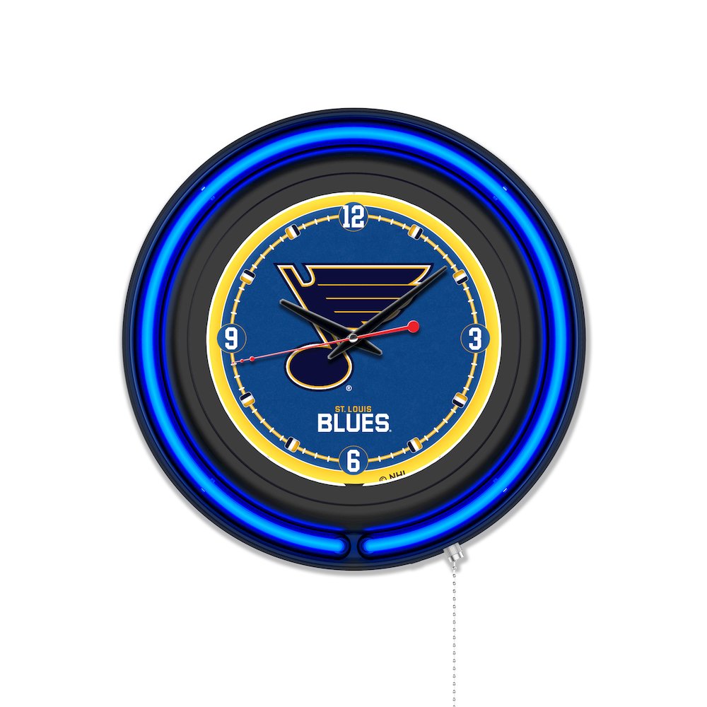St Louis Blues 15" Double Neon Wall Clock. Picture 1