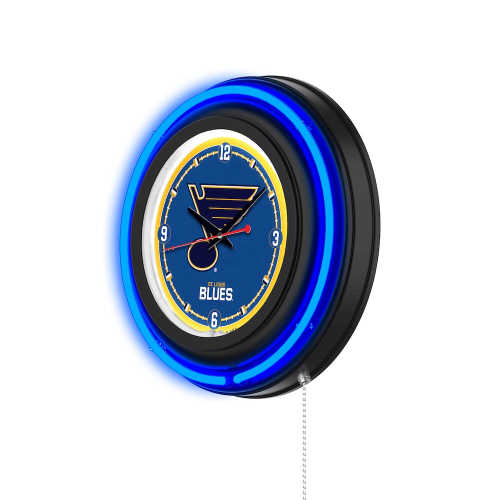 St Louis Blues 15" Double Neon Wall Clock. Picture 2