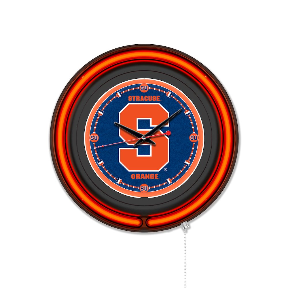 Syracuse University 15" Double Neon Wall Clock. Picture 1