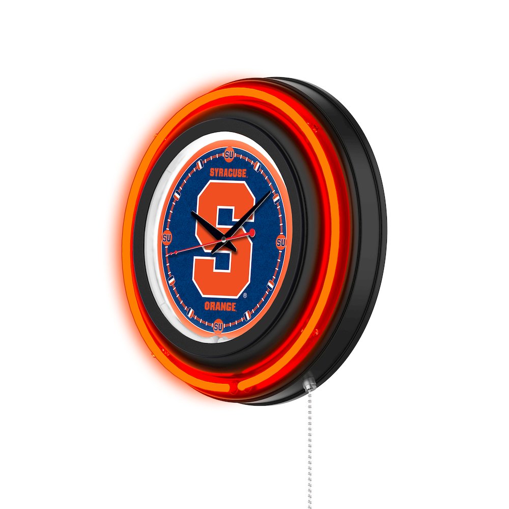 Syracuse University 15" Double Neon Wall Clock. Picture 2