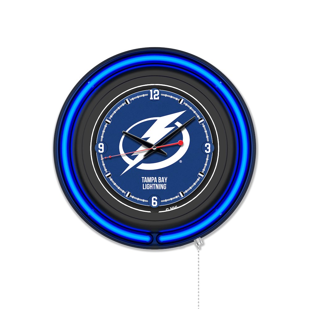 Tampa Bay Lightning 15" Double Neon Wall Clock. Picture 1