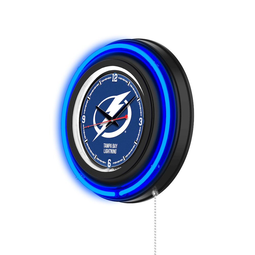 Tampa Bay Lightning 15" Double Neon Wall Clock. Picture 2