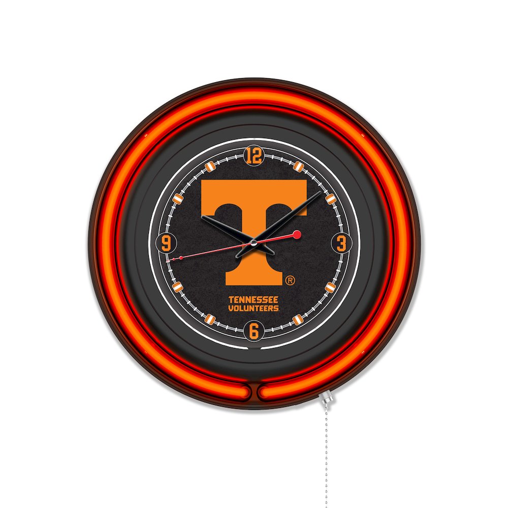 University of Tennessee 15" Double Neon Wall Clock. Picture 1