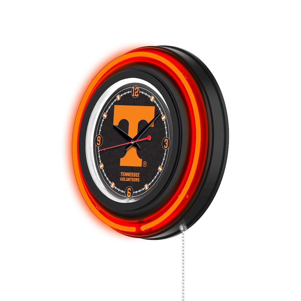 University of Tennessee 15" Double Neon Wall Clock. Picture 2