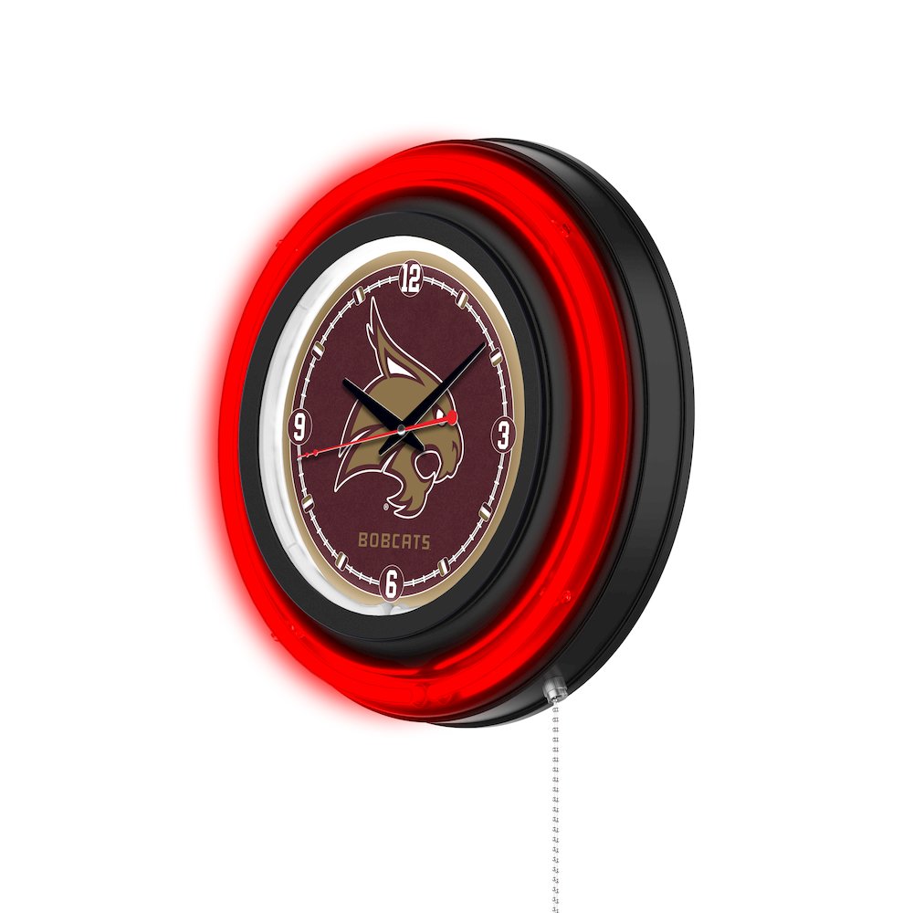 Texas State University 15" Double Neon Wall Clock. Picture 2