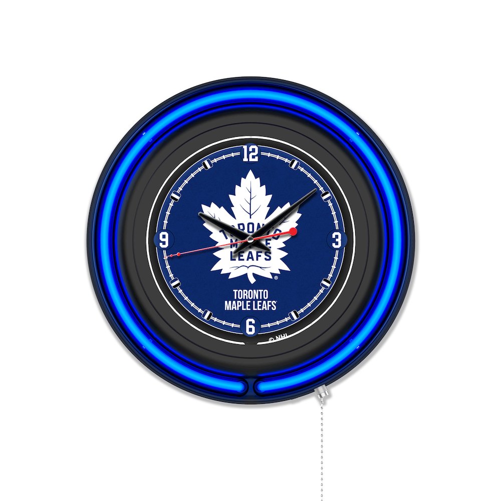 Toronto Maple Leafs 15" Double Neon Wall Clock. Picture 1