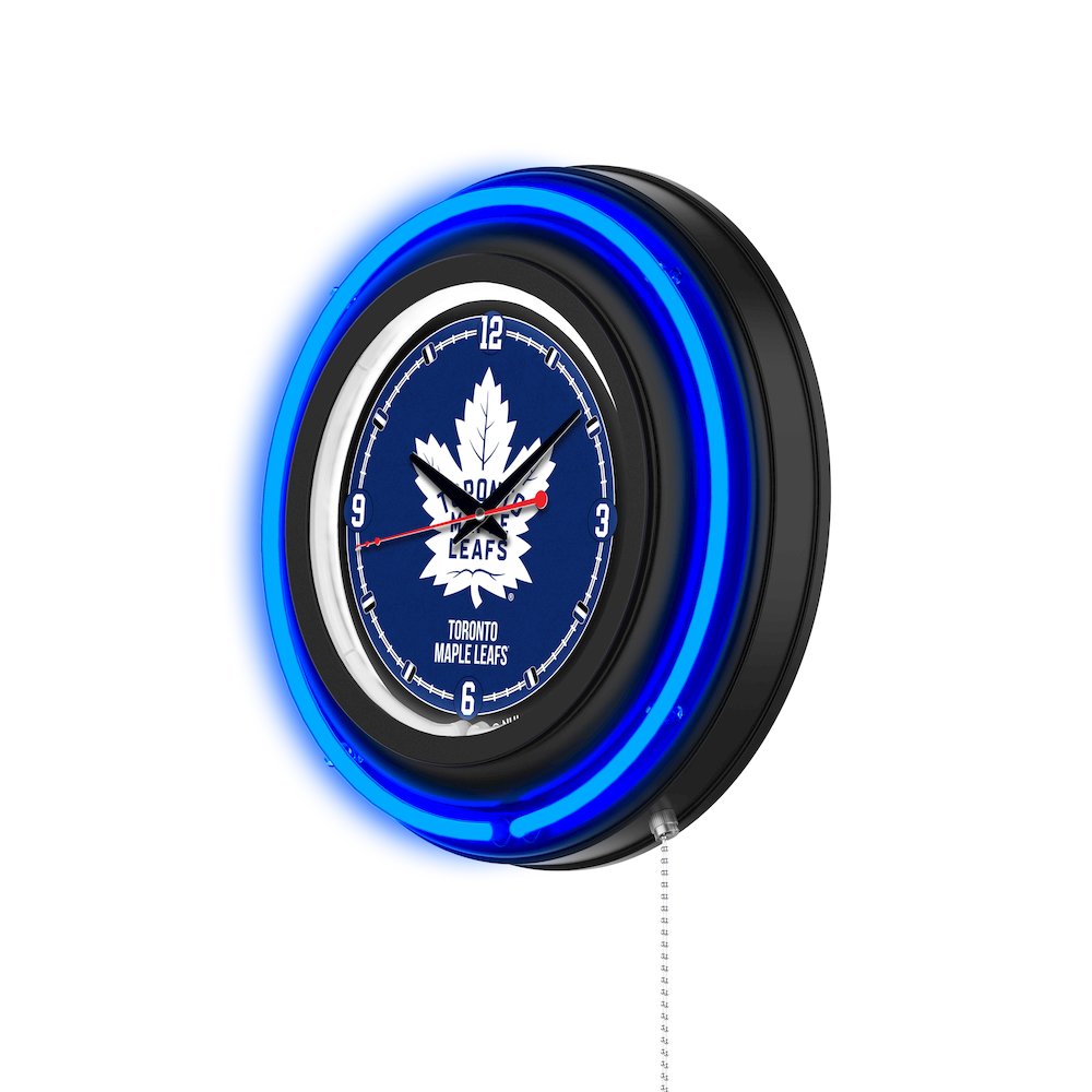 Toronto Maple Leafs 15" Double Neon Wall Clock. Picture 2