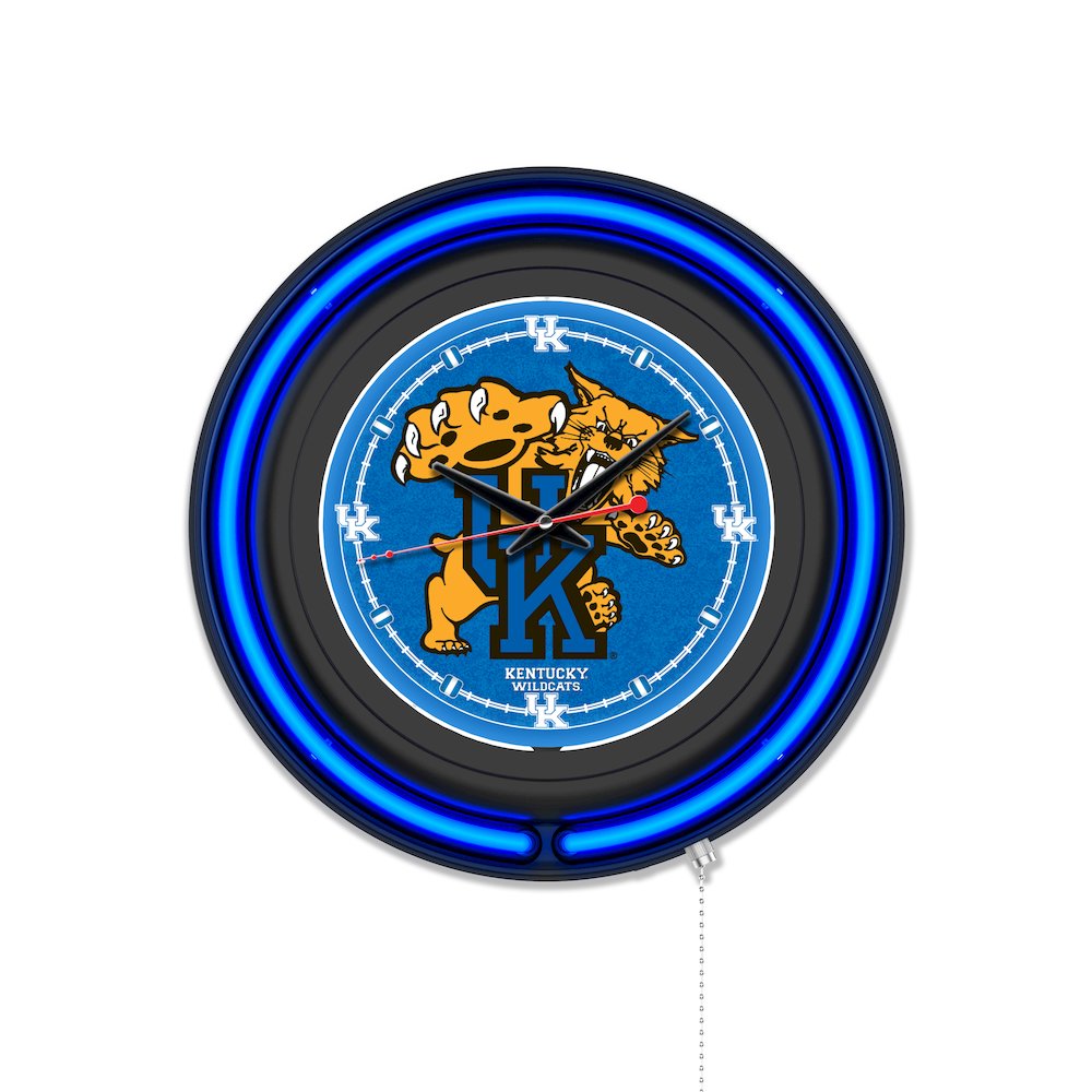 University of Kentucky (Cat)  15" Double Neon Wall Clock. Picture 1