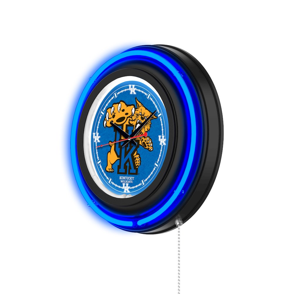 University of Kentucky (Cat)  15" Double Neon Wall Clock. Picture 2
