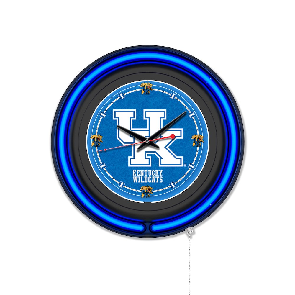 University of Kentucky (UK)  15" Double Neon Wall Clock. Picture 1