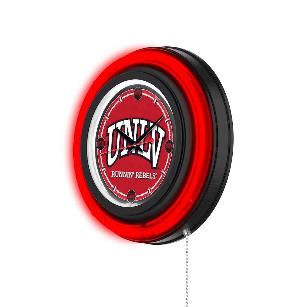 University of Nevada Las Vegas 15" Double Neon Wall Clock. Picture 2