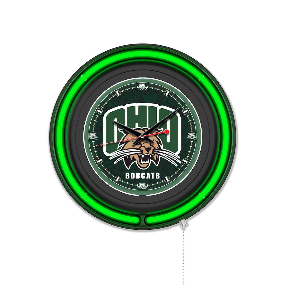 Ohio University 15" Double Neon Wall Clock. Picture 1
