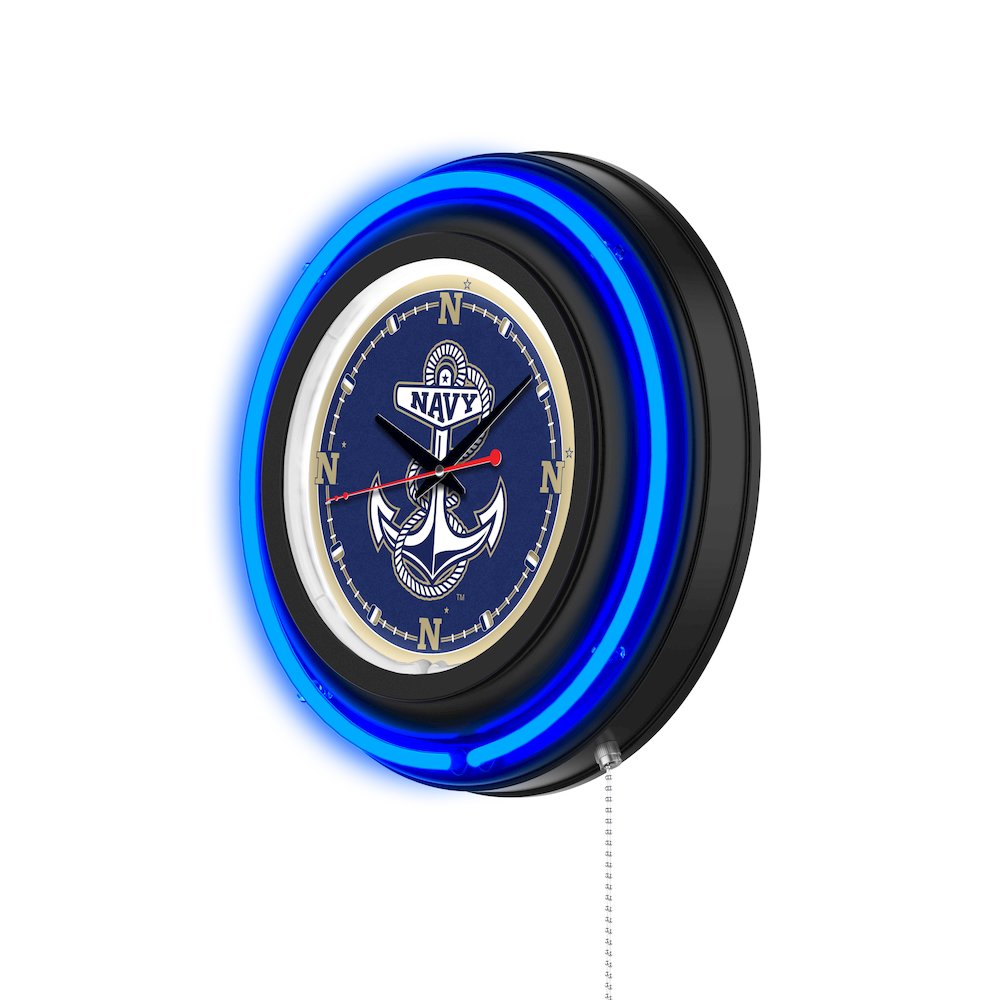 US Naval Academy 15" Double Neon Wall Clock. Picture 2