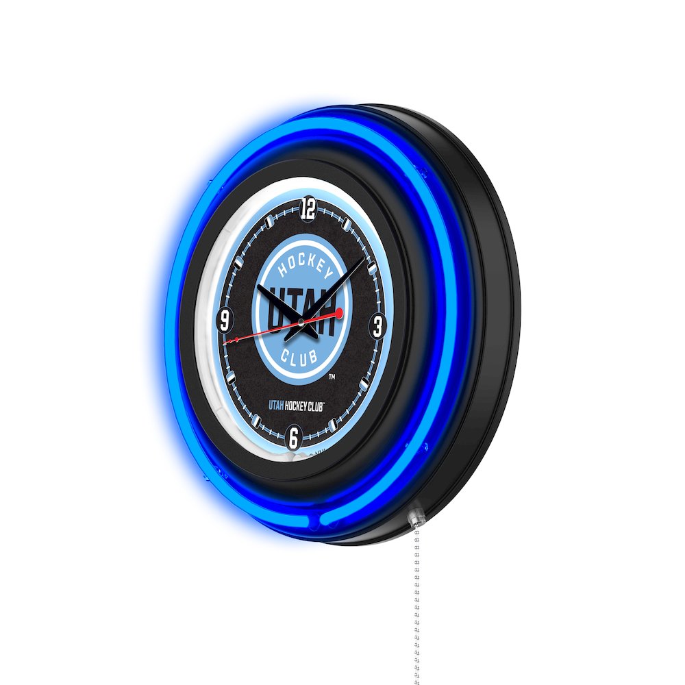 Utah Hockey Club 15" Double Neon Wall Clock. Picture 2