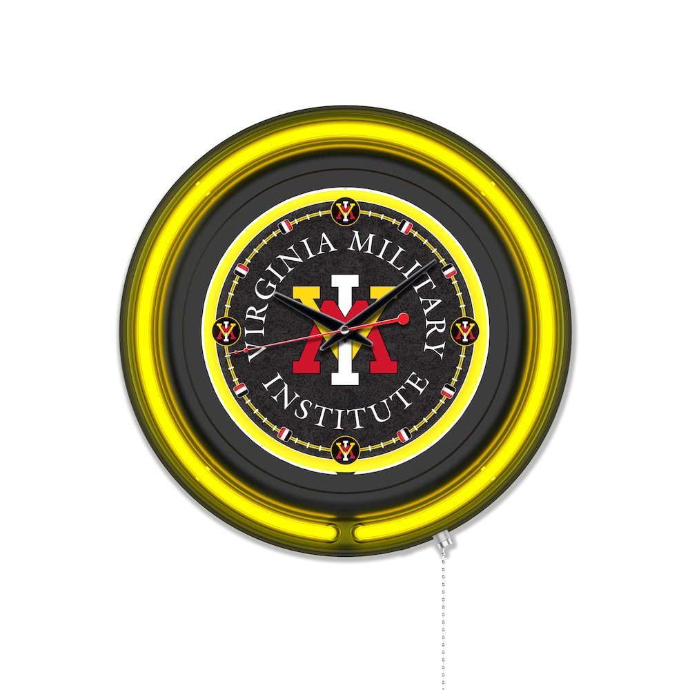 Virginia Military Institute 15" Double Neon Wall Clock. Picture 1