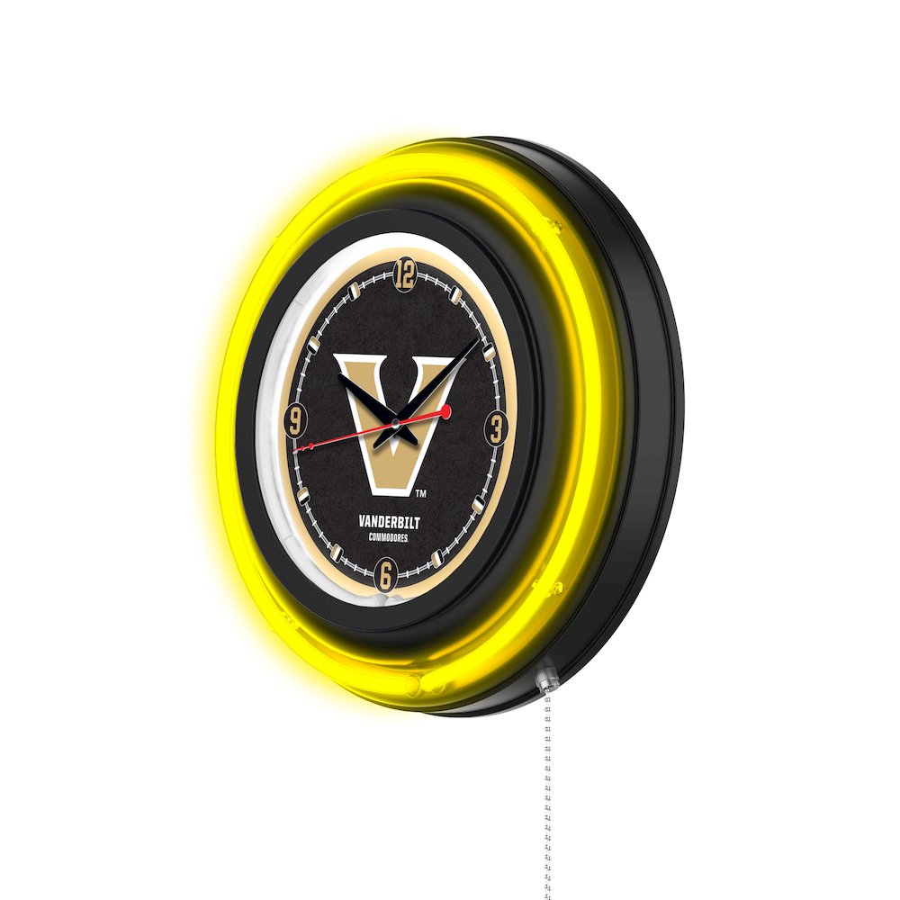 Vanderbilt University 15" Double Neon Wall Clock. Picture 2