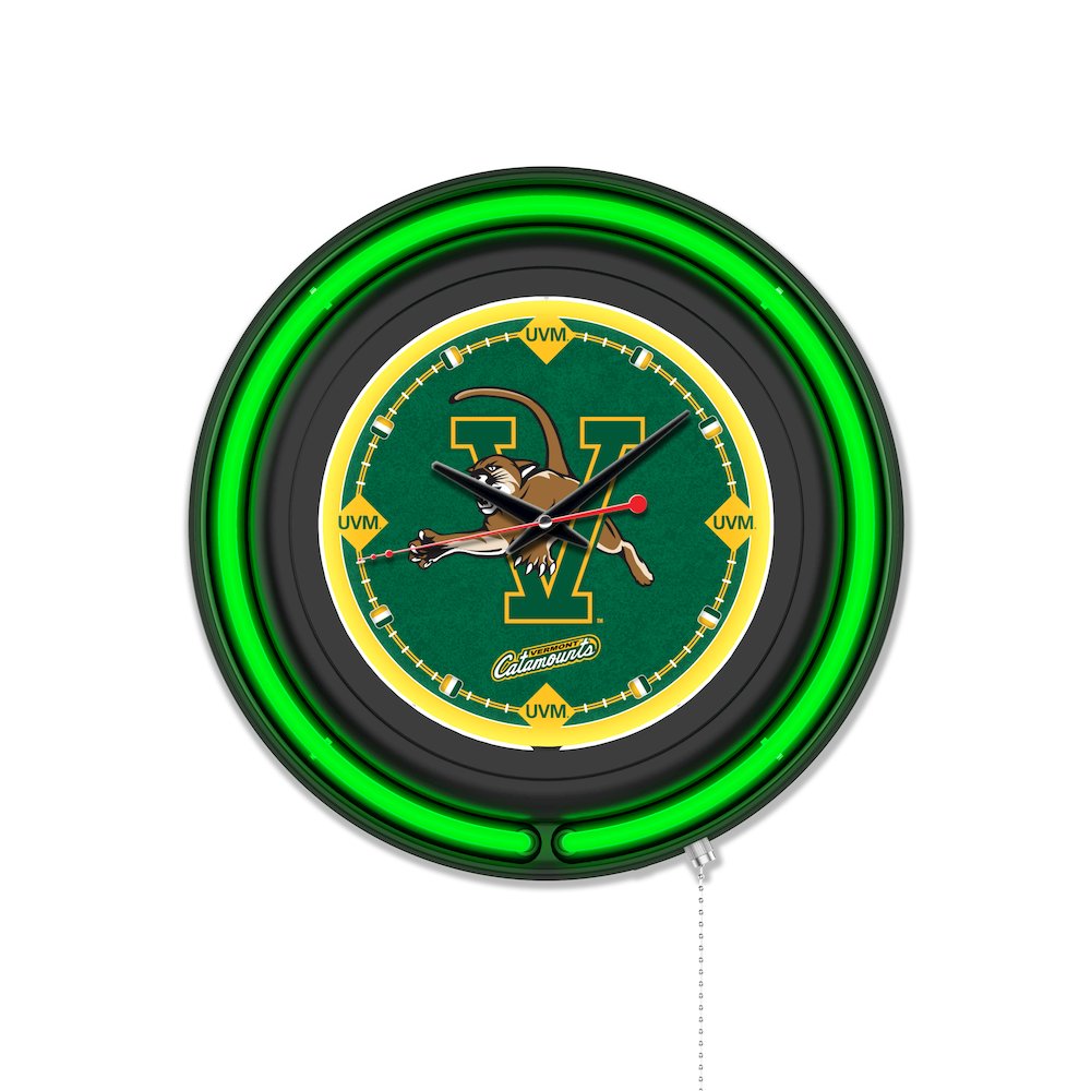 University of Vermont 15" Double Neon Wall Clock. Picture 1