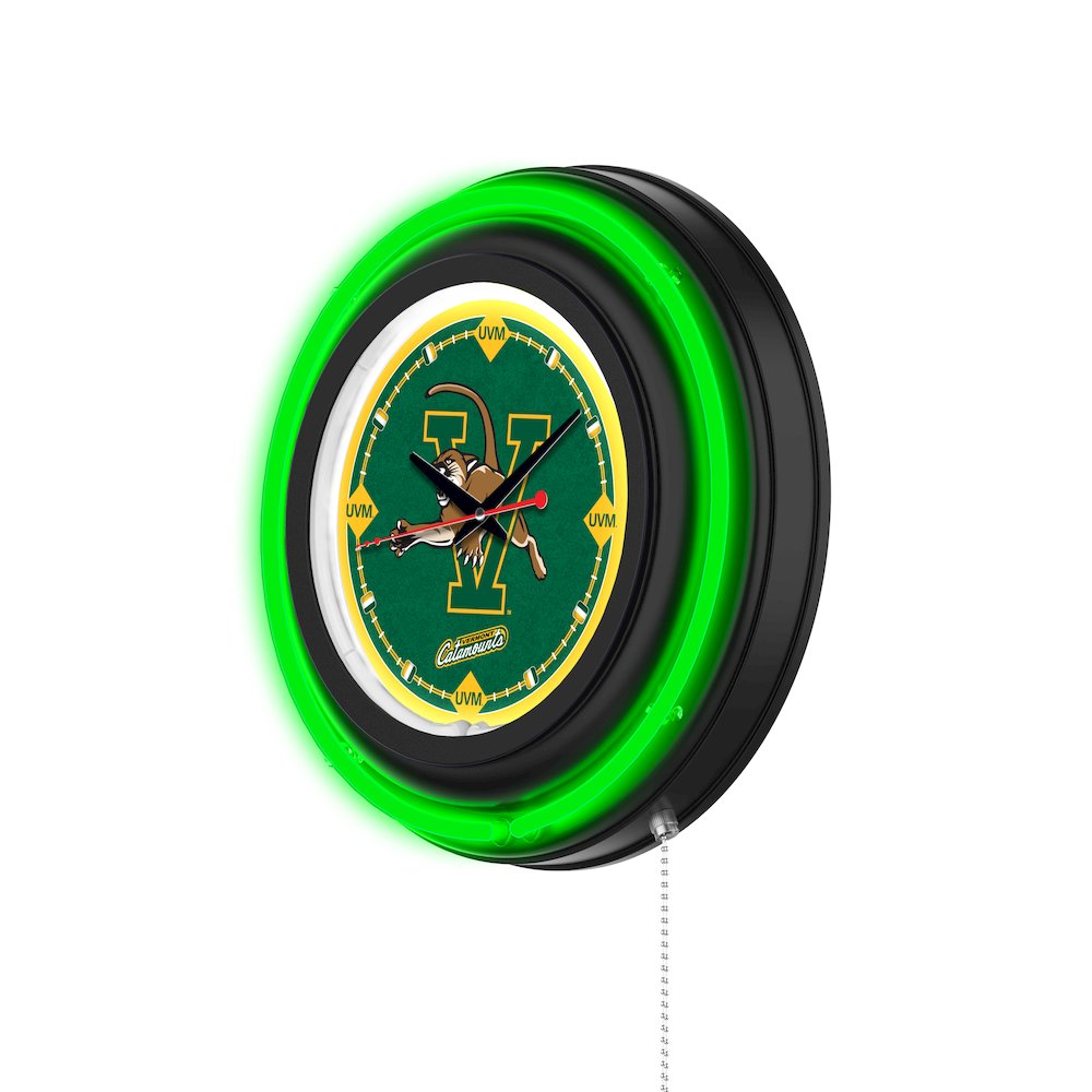 University of Vermont 15" Double Neon Wall Clock. Picture 2