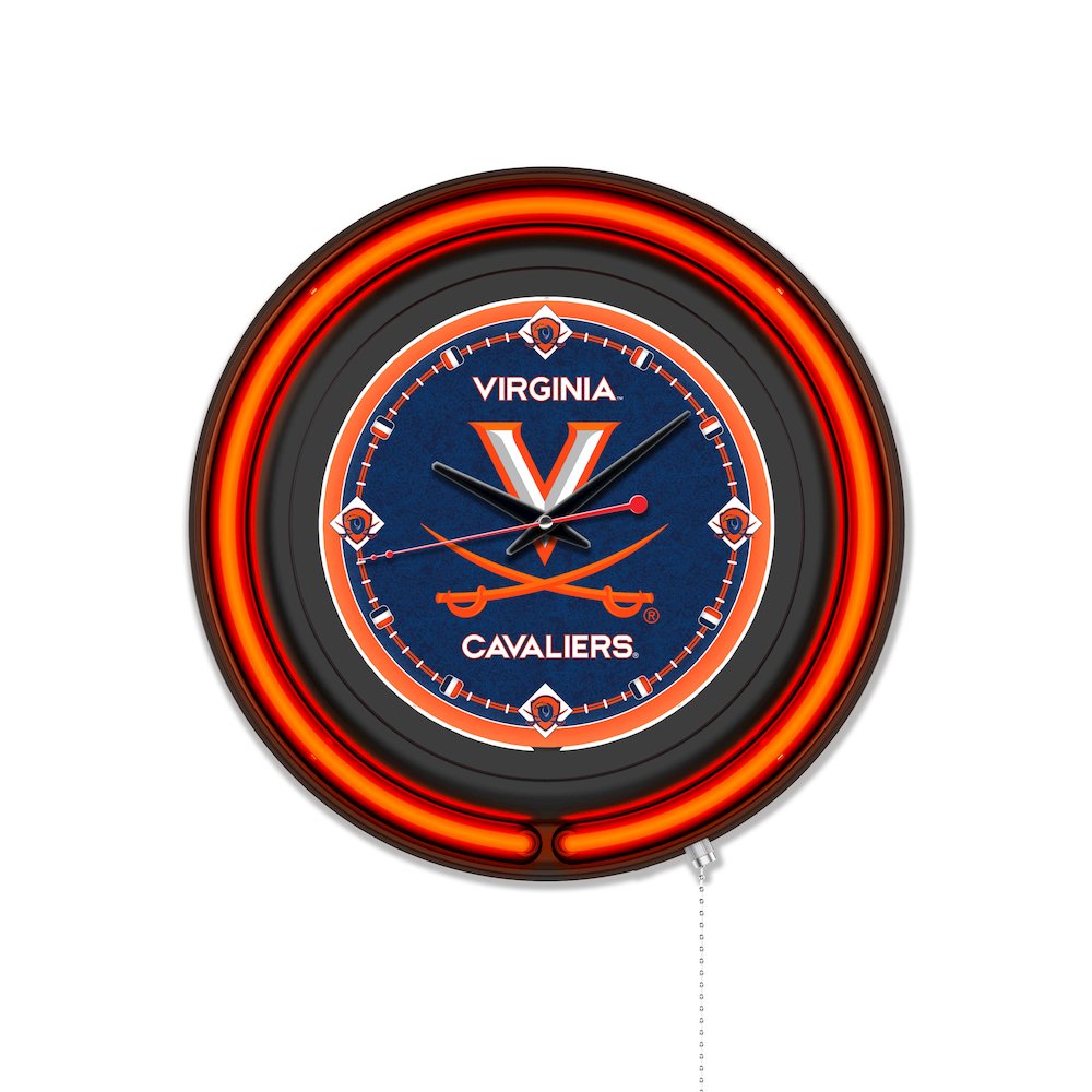 University of Virginia 15" Double Neon Wall Clock. Picture 1