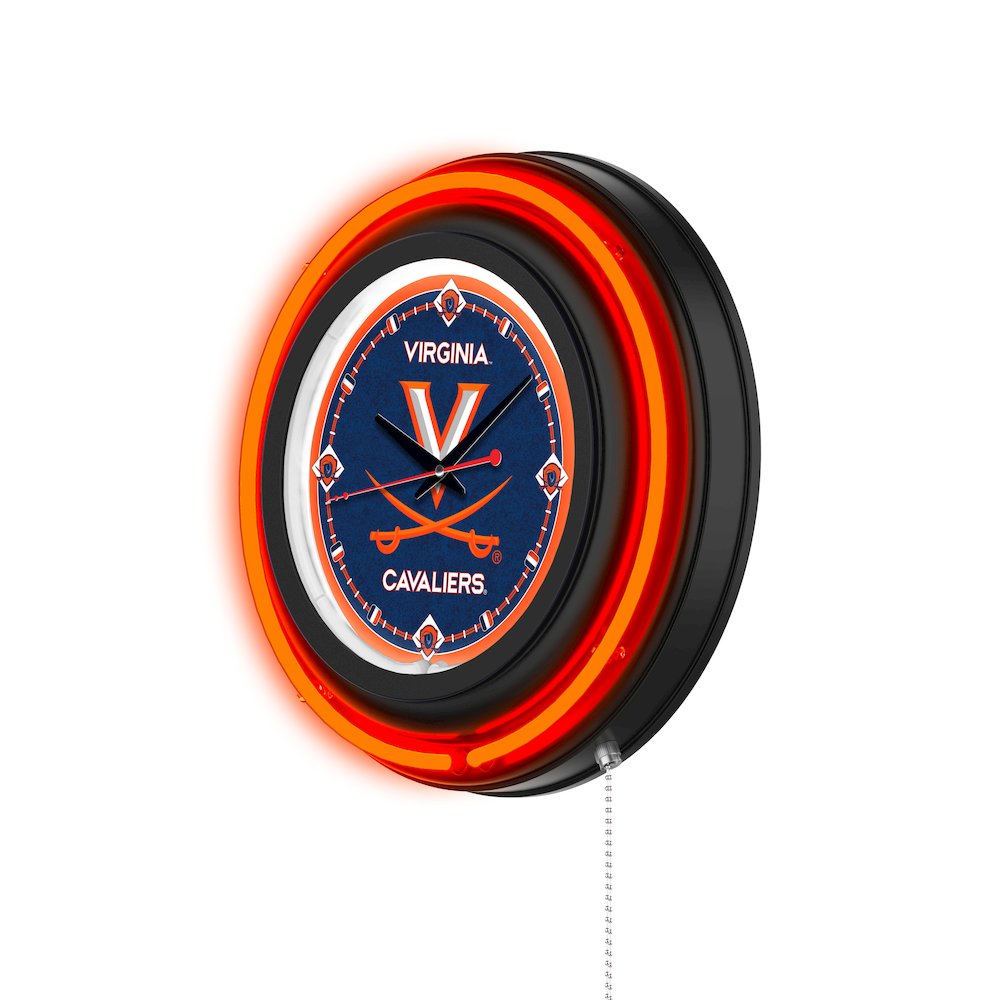 University of Virginia 15" Double Neon Wall Clock. Picture 2